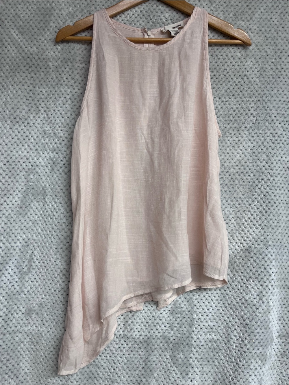 Sans Souci Light Blush Sleeveless Linen-Blend Tank